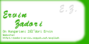 ervin zadori business card